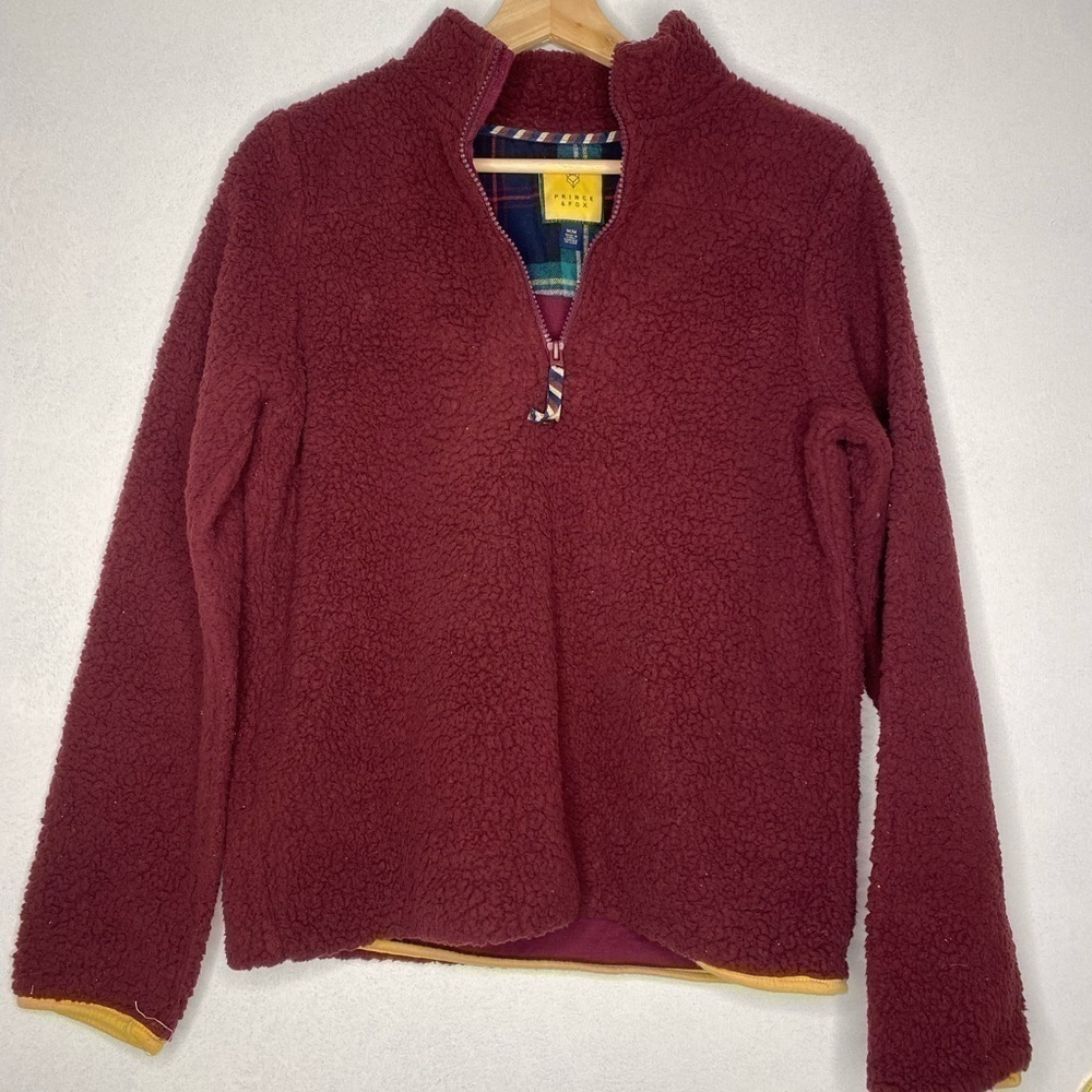 Prince & Fox Thick Red Sweater with Yellow Trim